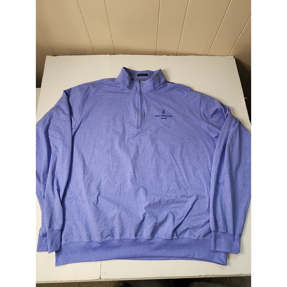 Turtleson Golf Quarter Zip Mens 3XL Heather Blue Jekyll Island Club Resort Brand